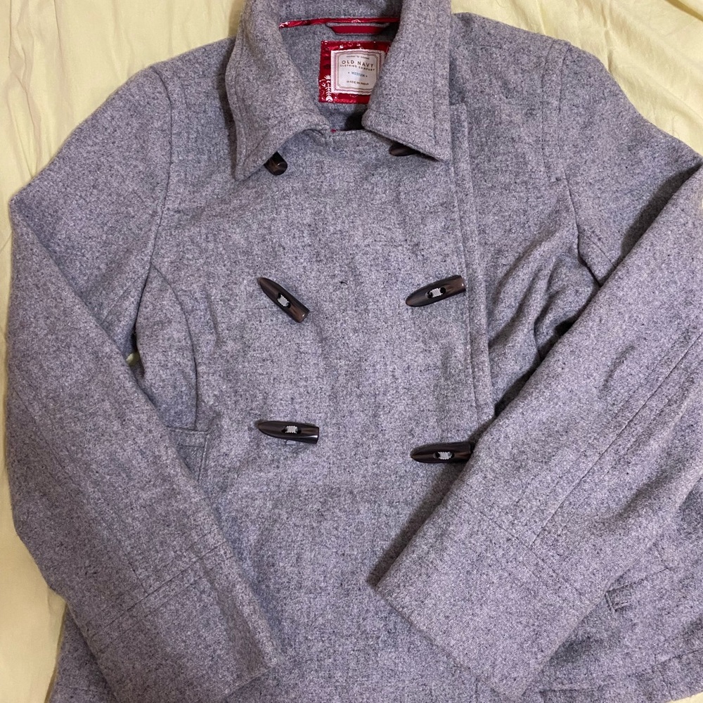 Grey Short Peacoat